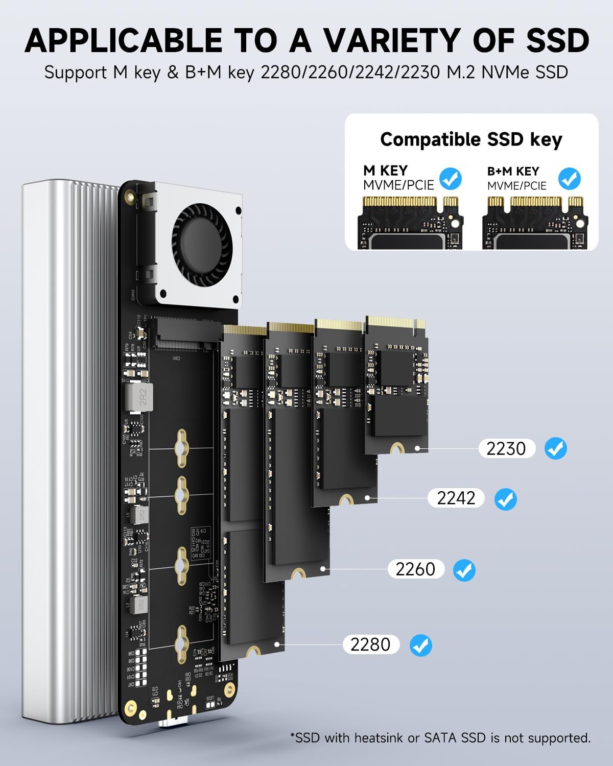 iDiskk M.2 SSD外付けケース40 Gbps USB 4.0 NVMe エンクロージャ 高放熱ファン搭載 Thunderbolt 3 4 SSD 外付けケース SSDケース ポータブル アルミニウム製筐体 耐衝撃 耐久性