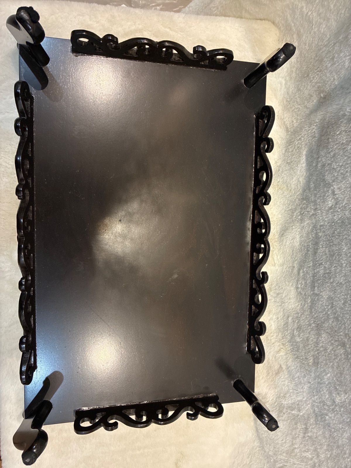 花台 小卓 黒檀 猫足 透かし彫り - メルカリ