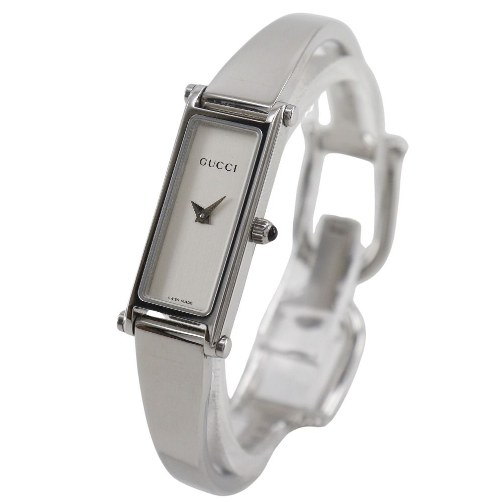 GUCCI グッチ 1500 L ステンレススチール シルバー クオーツ アナログ表示 レディース シルバー文字盤 腕時計