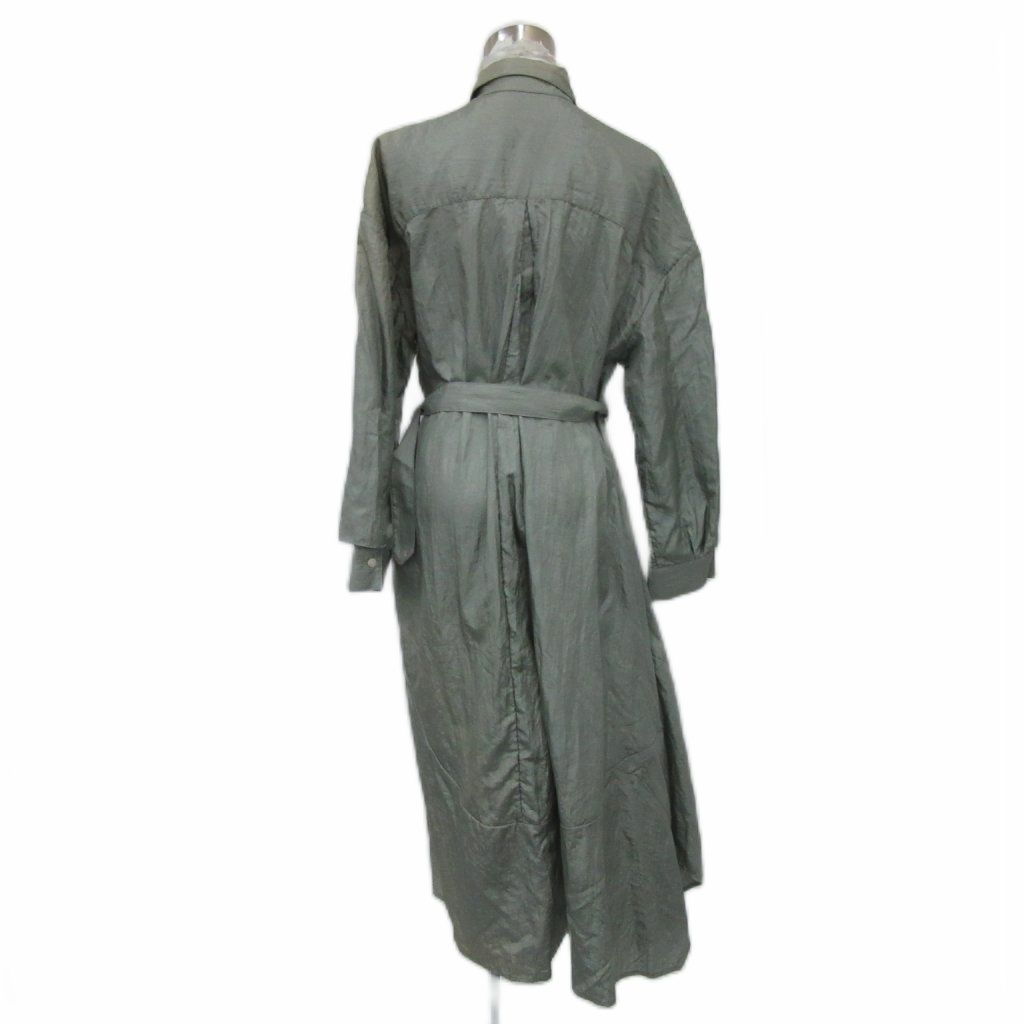 レイチェルコーミー Rachel Comey シャツワンピース XS 長袖 グレー ベルト付き ロング丈 YS 16 GY 61