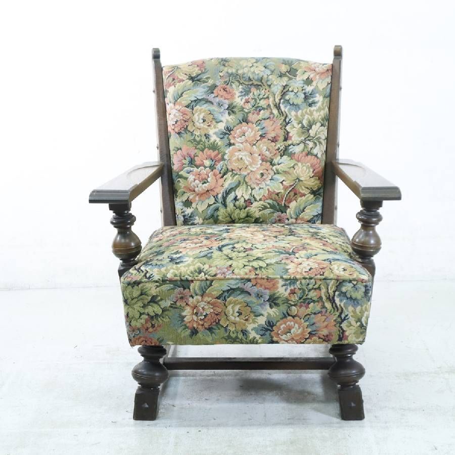 神戸洋家具 永田良介商店 シングルソファ 1人掛け 楢材 ゴブラン織り