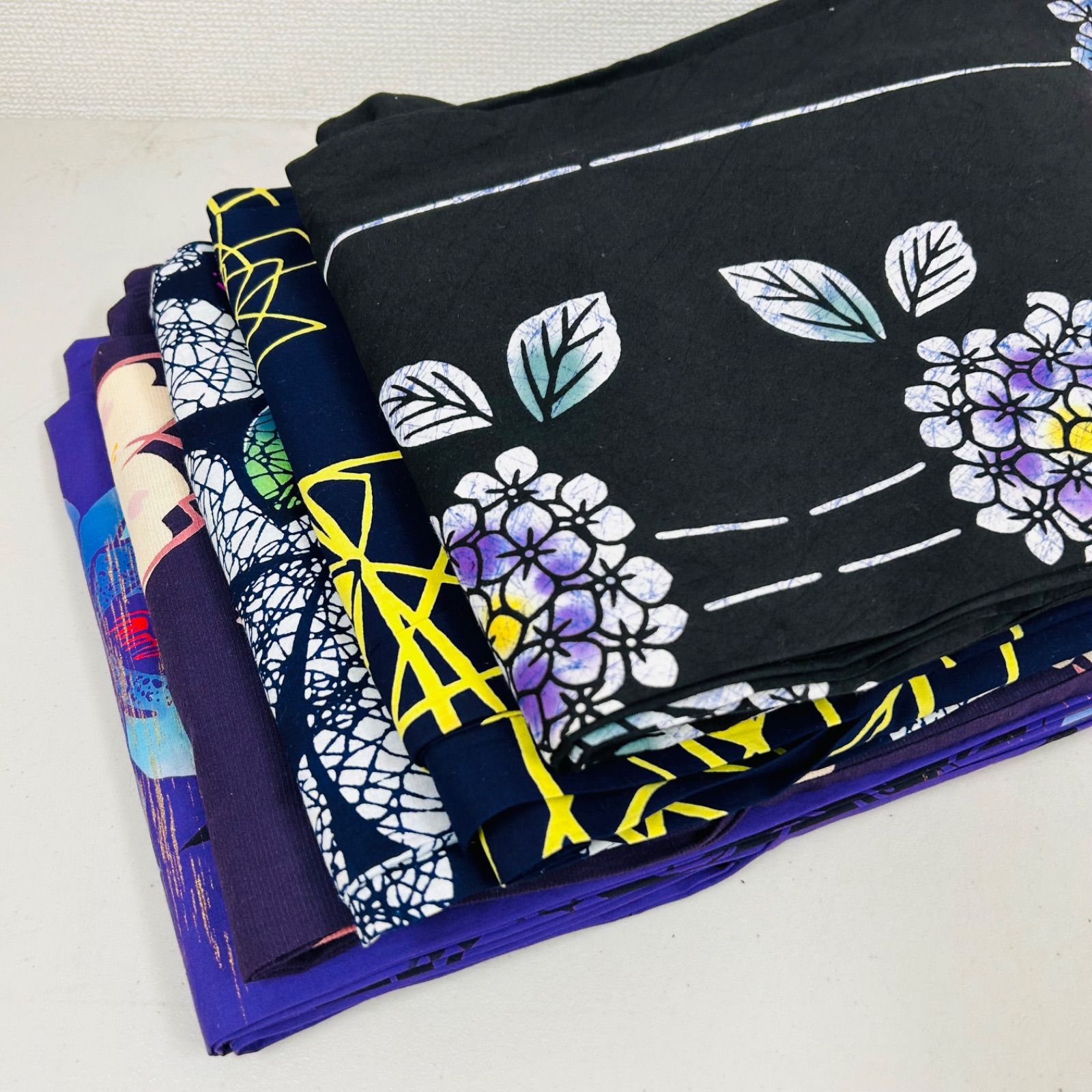 綿浴衣 5着 浴衣まとめ売り リメイク材料 m-685 - メルカリ