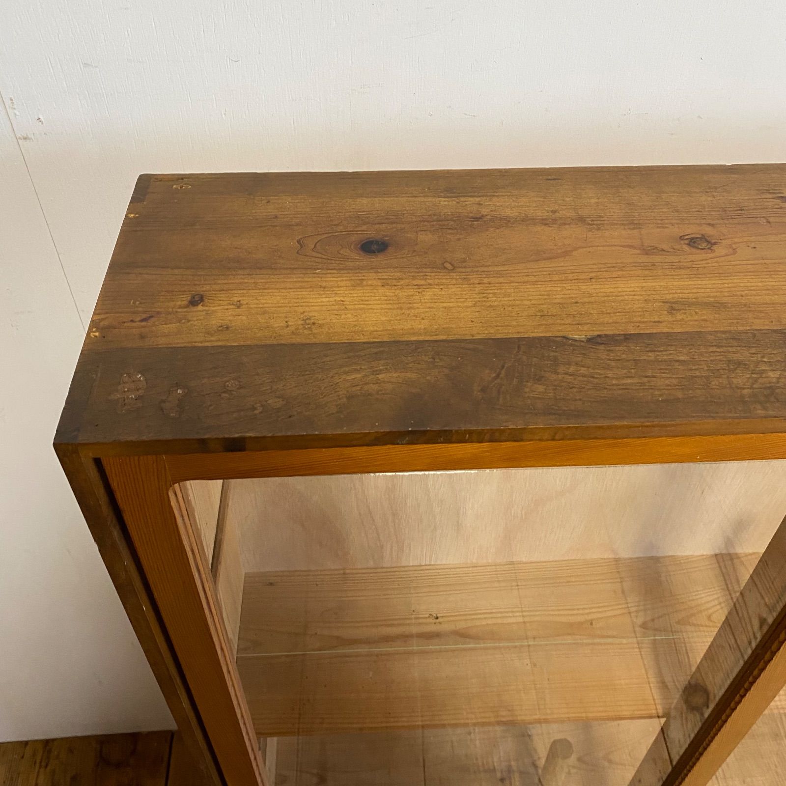 アンティーク 古家具 古道具 ガラス戸棚 食器棚 キャビネット 木製