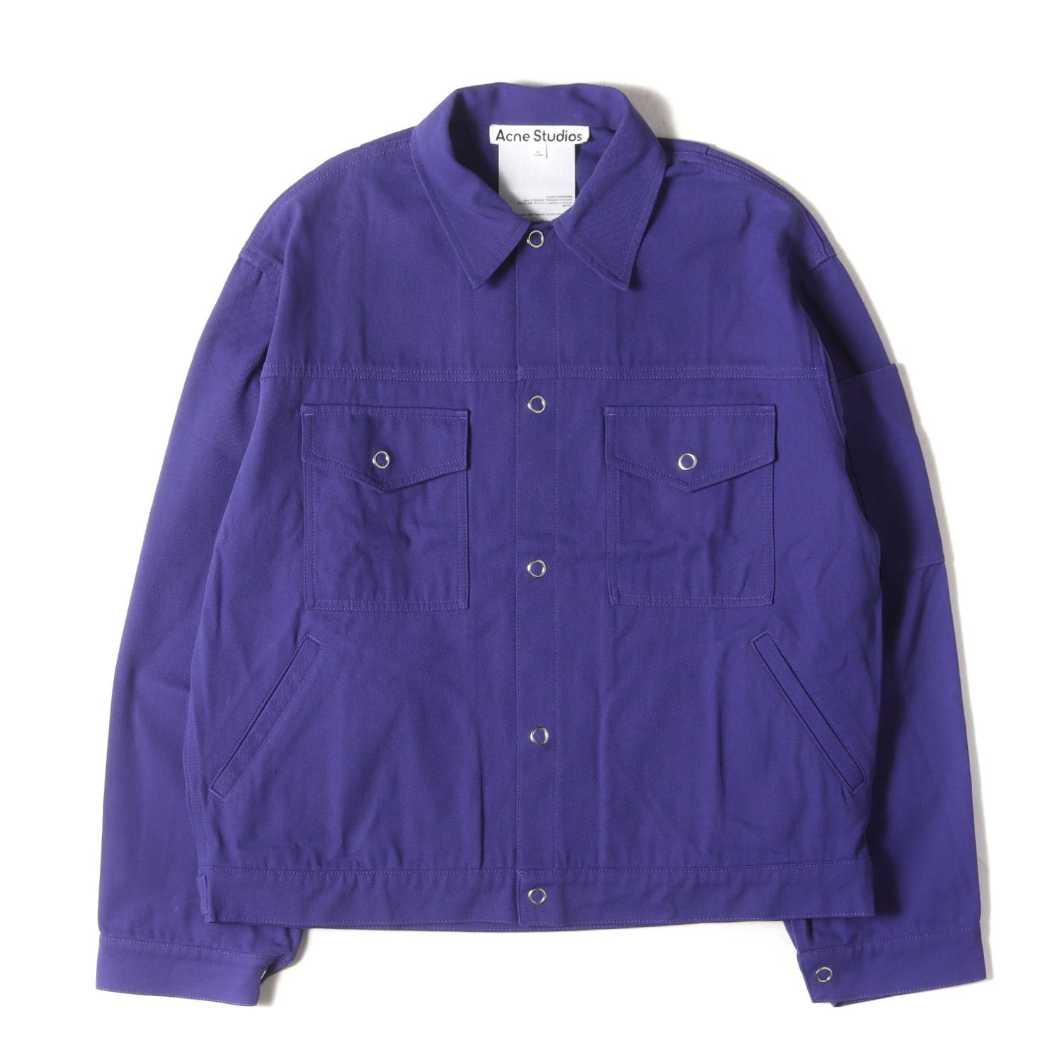 ACNE STUDIOS アクネ ストゥディオズ ジャケット サイズ 44 ヘビーツイル スナップボタン ワイド ワークジャケット Ourle Twill Overshirt パープル アウター ブルゾン 上着 メンズ