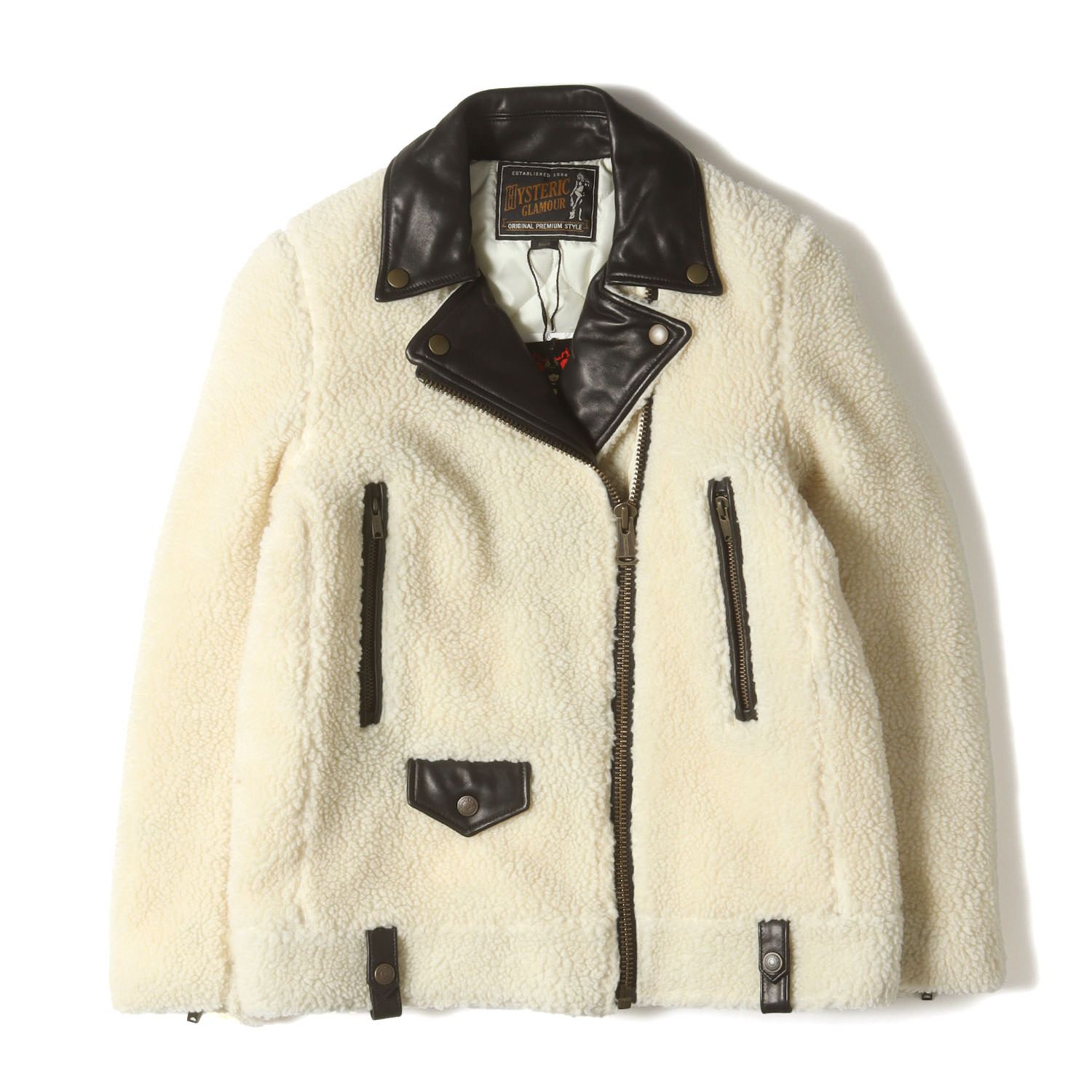 ヒステリックグラマー　small riders jacket クリーム色 新品】HYSTERIC GLAMOUR ヒステリックグラマー ジャケット アイボリー