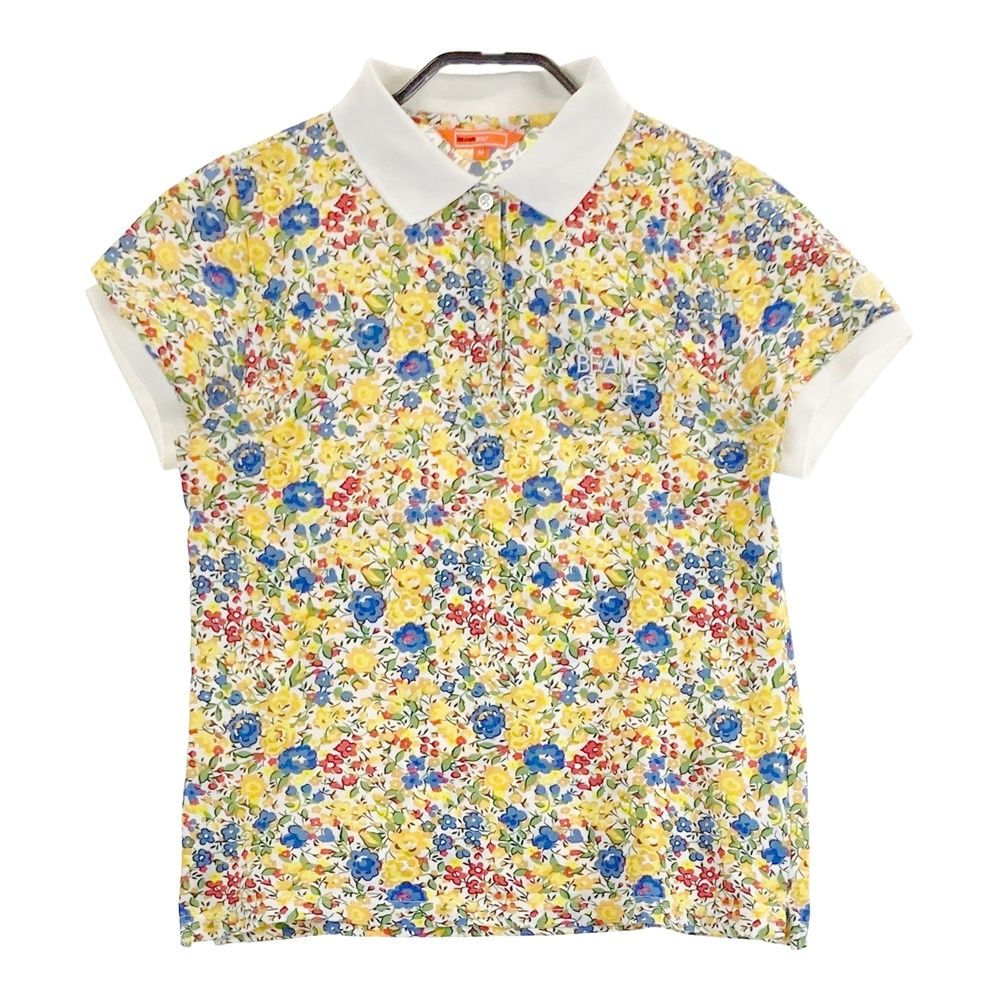 サイズ：M BEAMS GOLF ビームスゴルフ 半袖ポロシャツ 花柄 ホワイト系