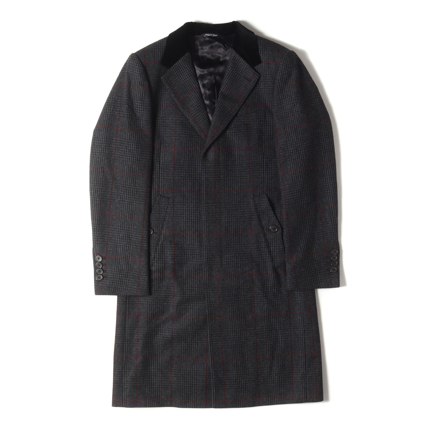 DOLCE&GABBANA ドルチェ&ガッバーナ コート ブラック グレー サイズ:46 