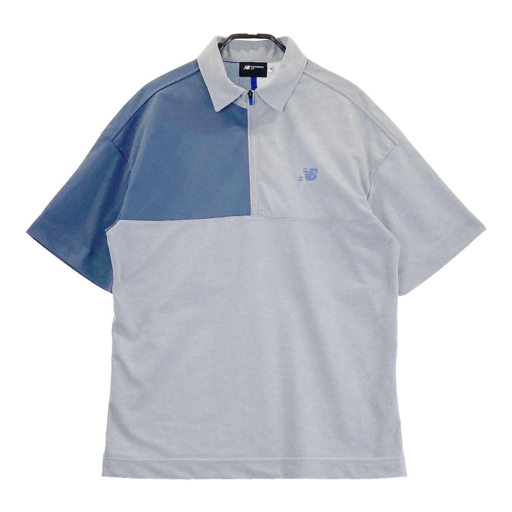 サイズ 4 BALANCE GOLF ニュー ンス モデル ハーフジップ半袖ポロシャツ グレー系 ゴルフウェア メンズ ストスト