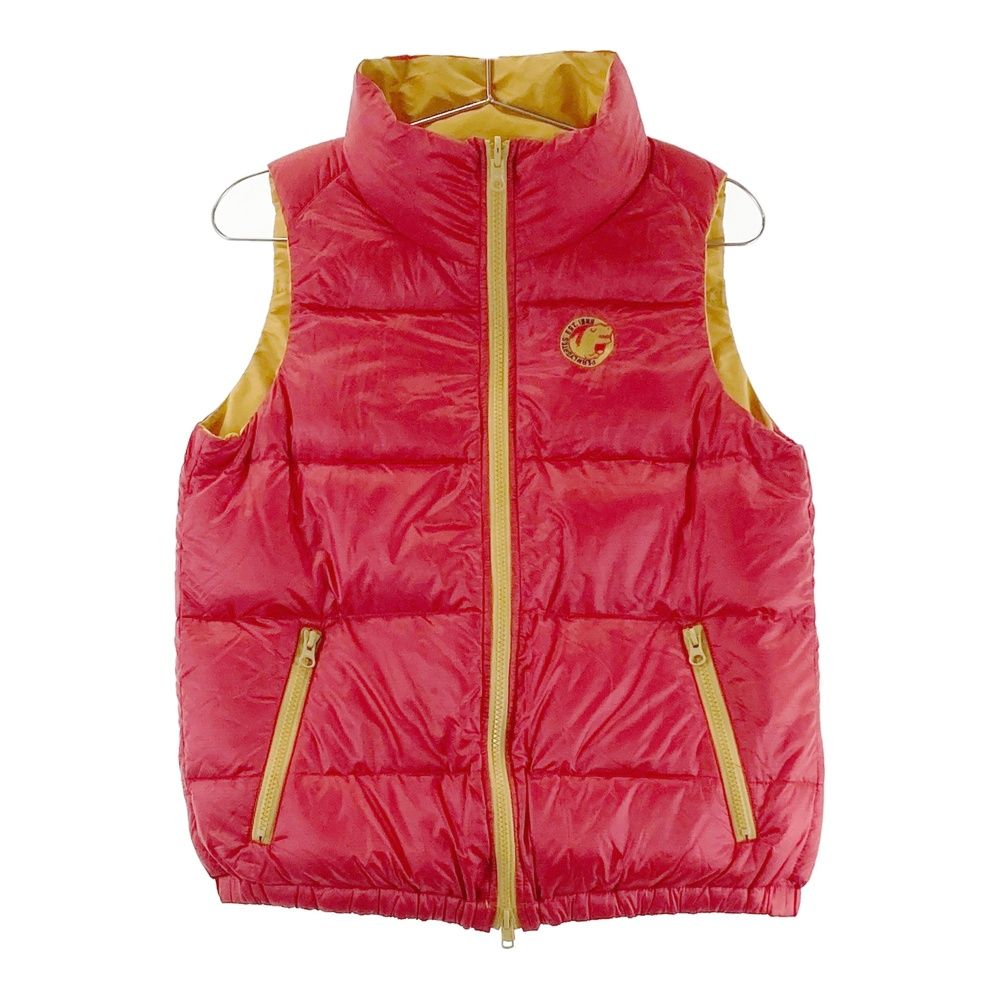 サイズ 0 PEARLY GATES パーリーゲイツ リバーシブル ダウンベスト レッド系 ゴルフウェア レディース ストスト