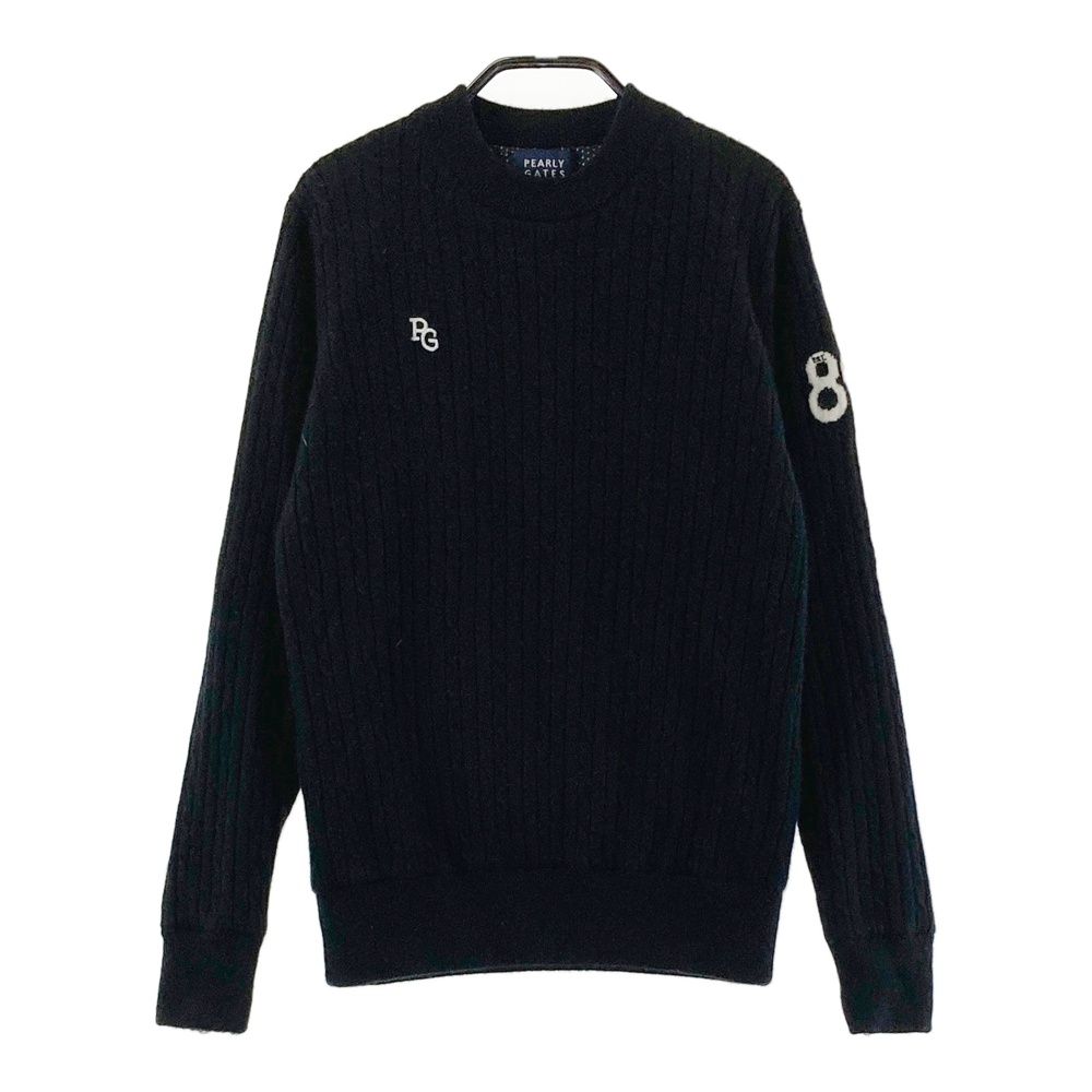 サイズ 0 PEARLY GATES パーリーゲイツ カシミヤ 裏地付 ニットセーター ブラック系 ゴルフウェア レディース ストスト