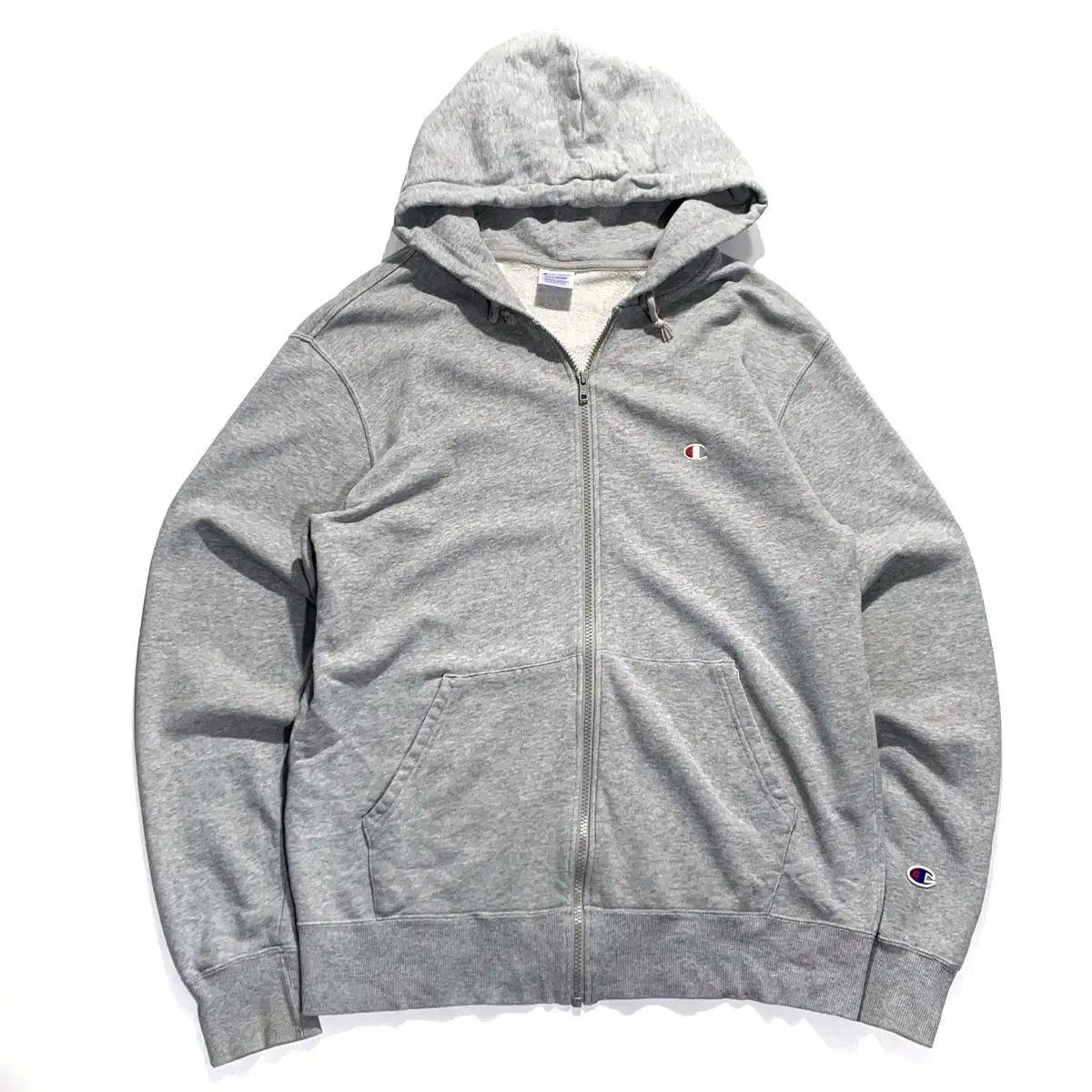 チャンピオン ライトグレー フード ジップアップ