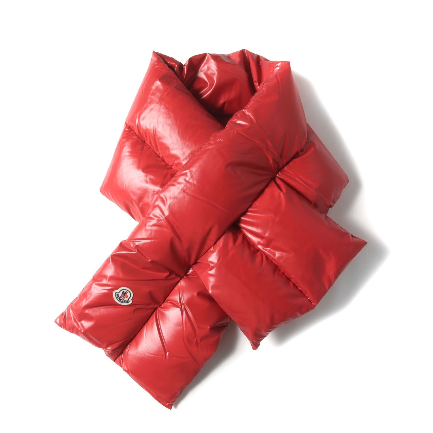 MONCLER モンクレール マフラー | ロゴパッチ付き シャイニー ナイロン