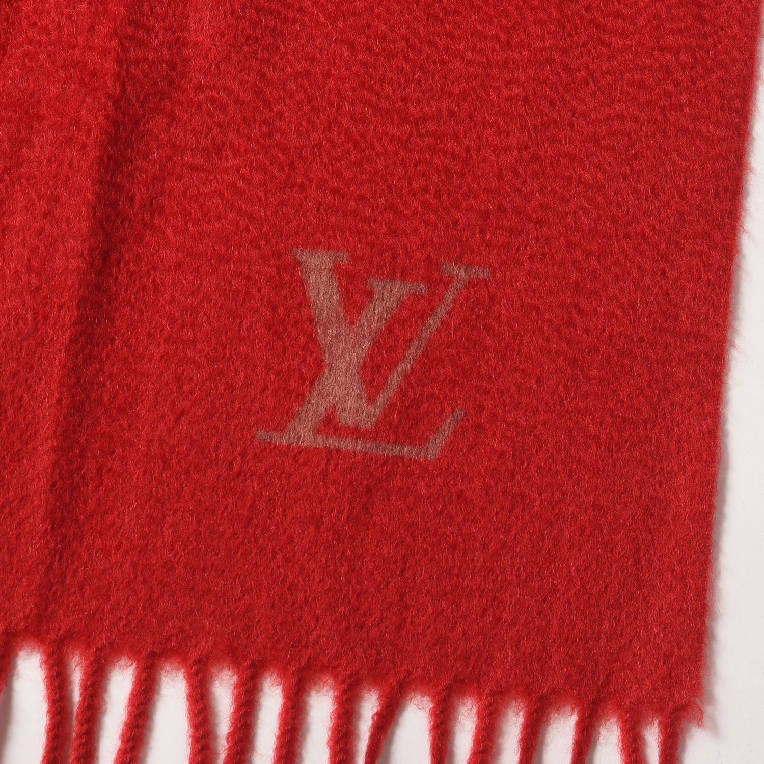 LOUIS VUITTON ルイヴィトン マフラー カシミヤ エシャルプ ジェラム イタリア製 レッド ブランド ファッション アイテム メンズ