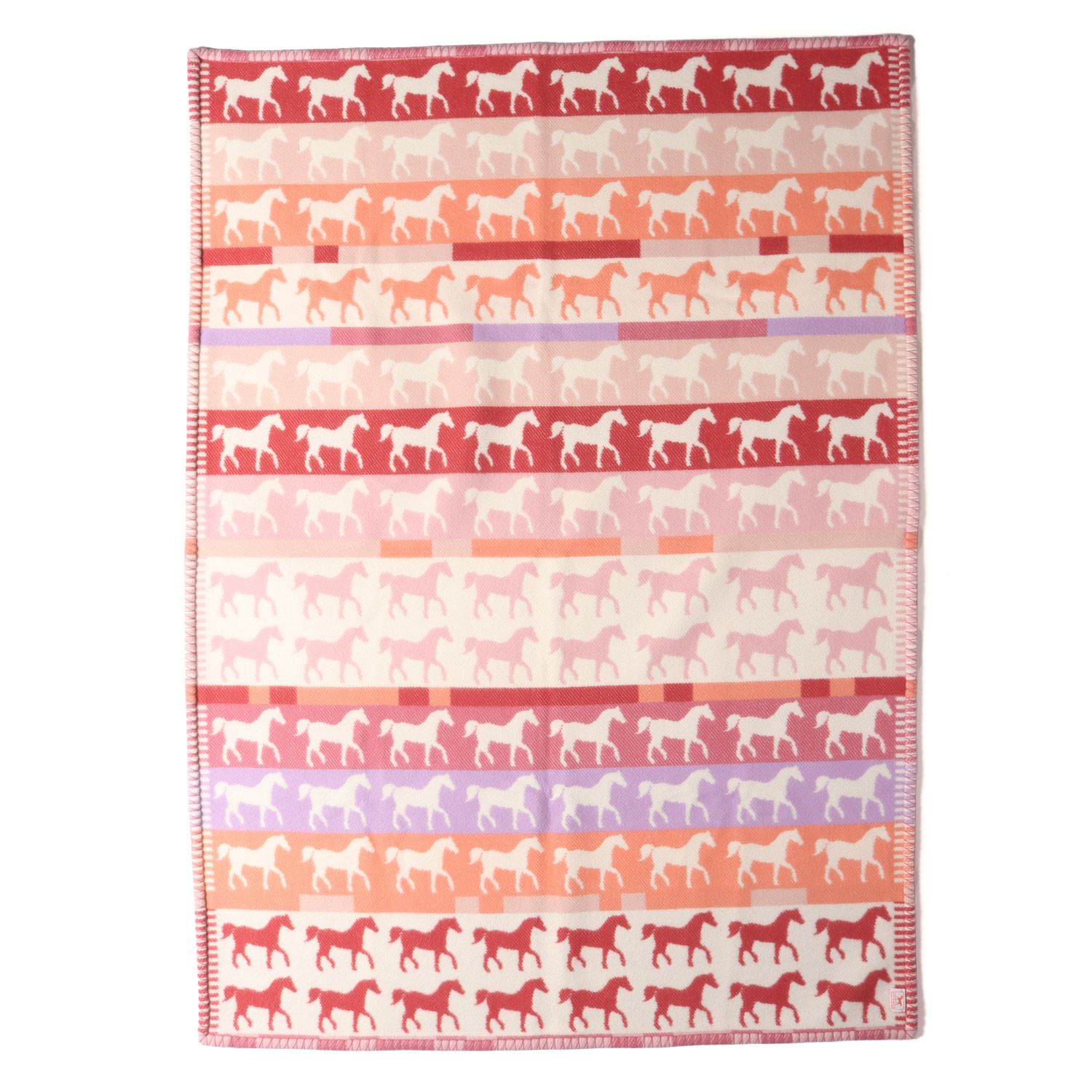 HERMES エルメス 馬総柄 カヴァル コットン ブランケット イタリア製 ピンクマルチ ブランド インテリア 雑貨 メンズ