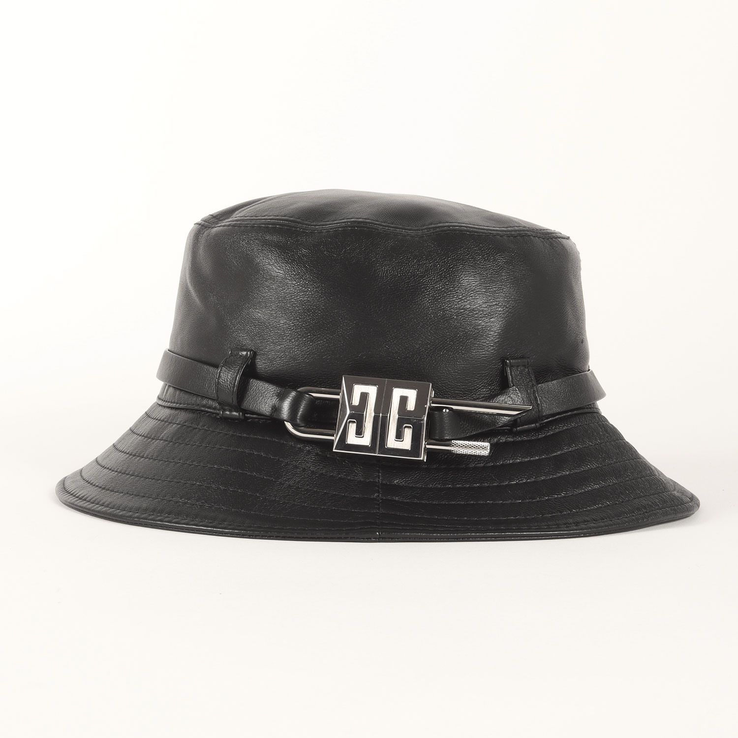 ジバンシィ ハット ブラック 黒 サイズ 58 M 南京錠付き ラムレザー バケット Padlock Embellished Bucket Hat イタリア製 ブランド 帽子 メンズ