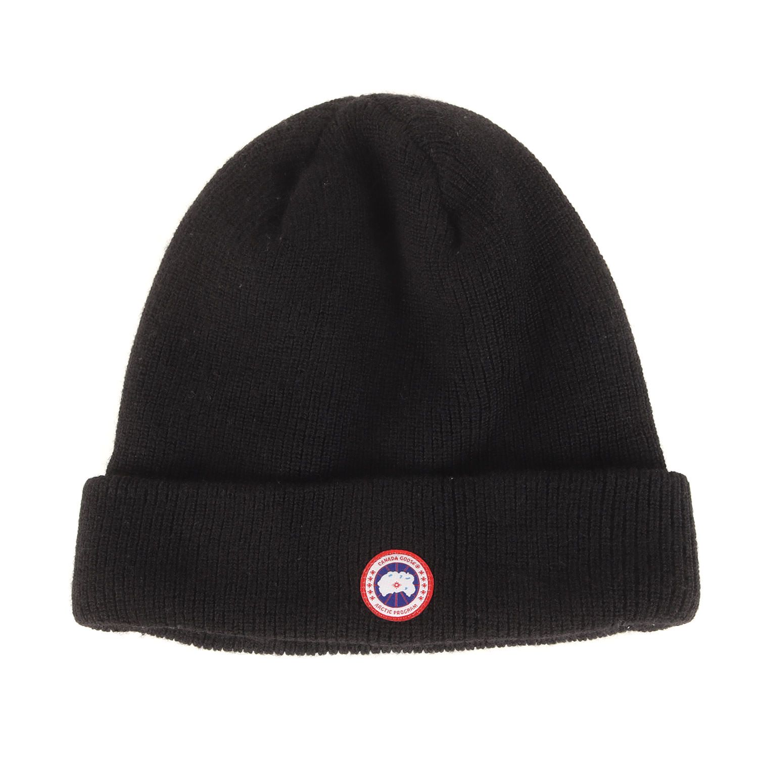 CANADA GOOSE カナダグース ビーニー | ロゴパッチ付き ウールニット