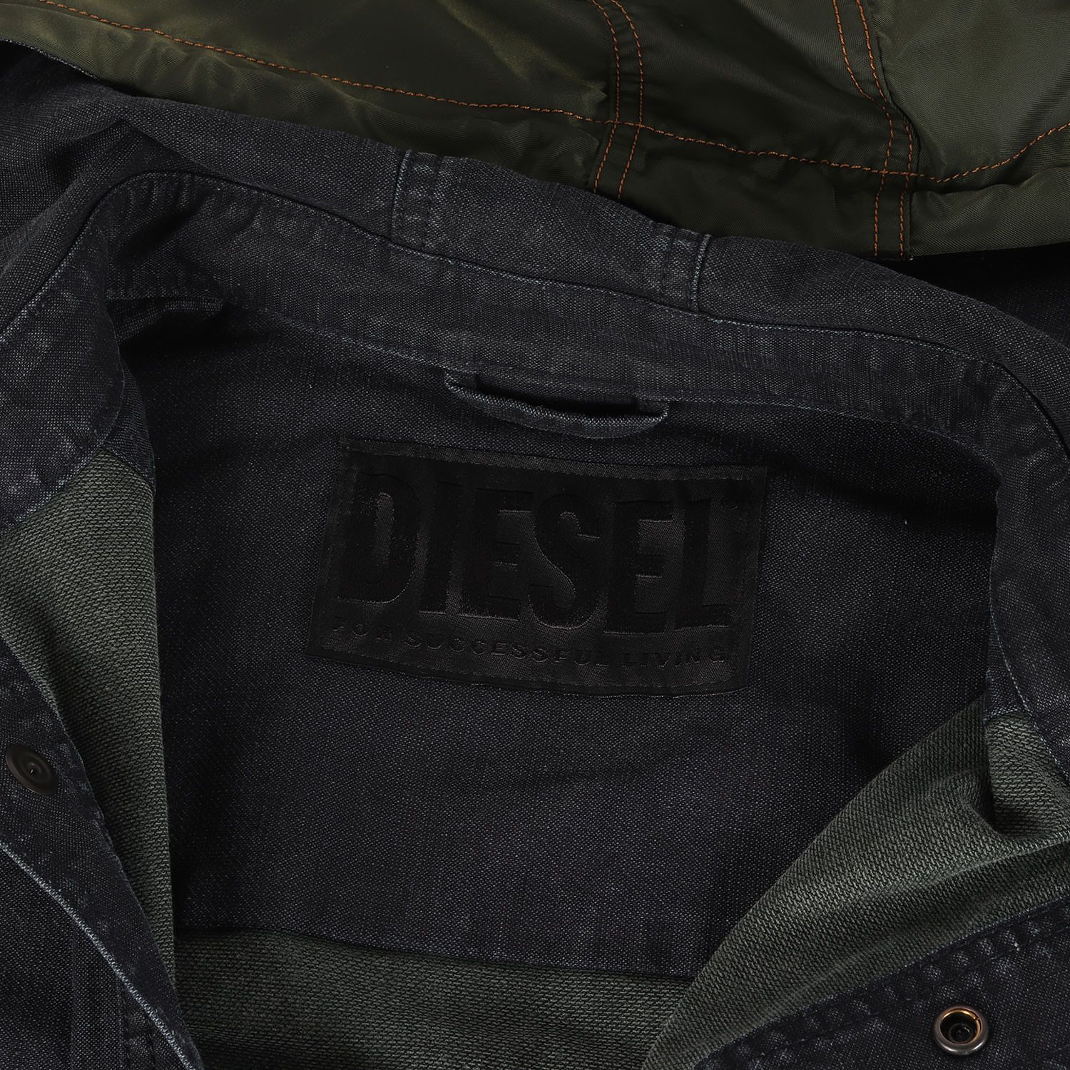 DIESEL ディーゼル ジャケット インディゴ×カーキ サイズ:S | フード