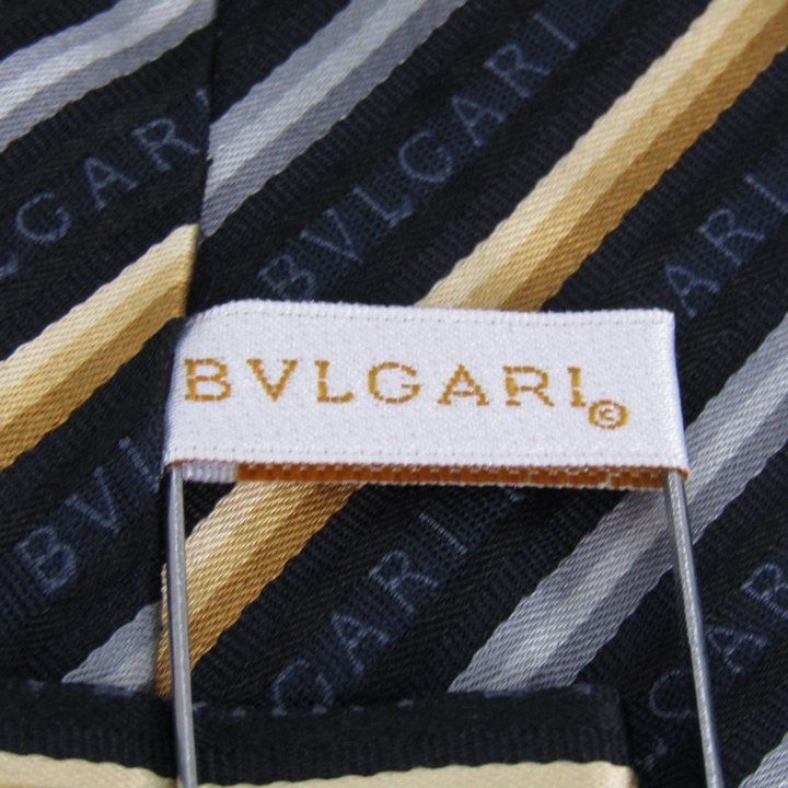 オファー ブルガリ ブランド ネクタイ セッテピエゲ ストライプ柄