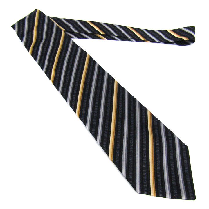 オファー ブルガリ ブランド ネクタイ セッテピエゲ ストライプ柄