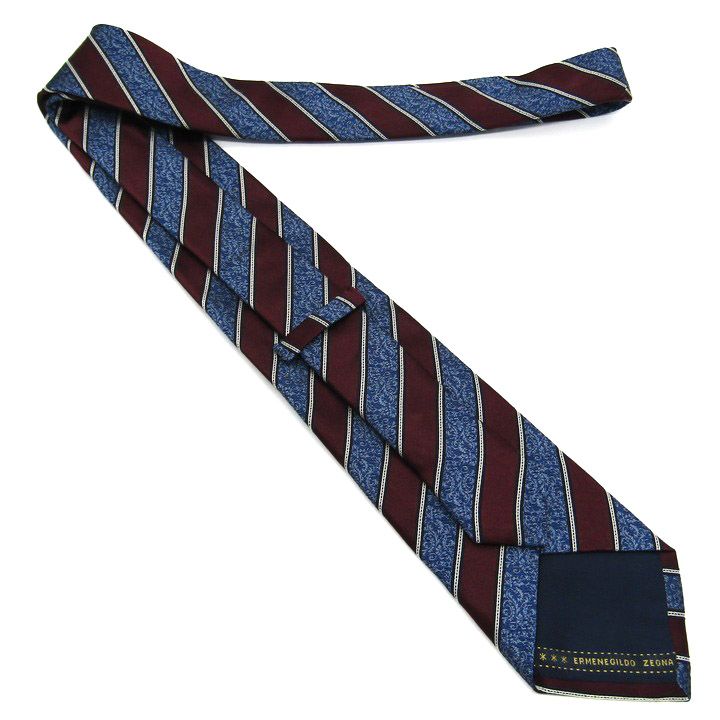 エルメネジルドゼニア ブランド ネクタイ ストライプ柄 シルク