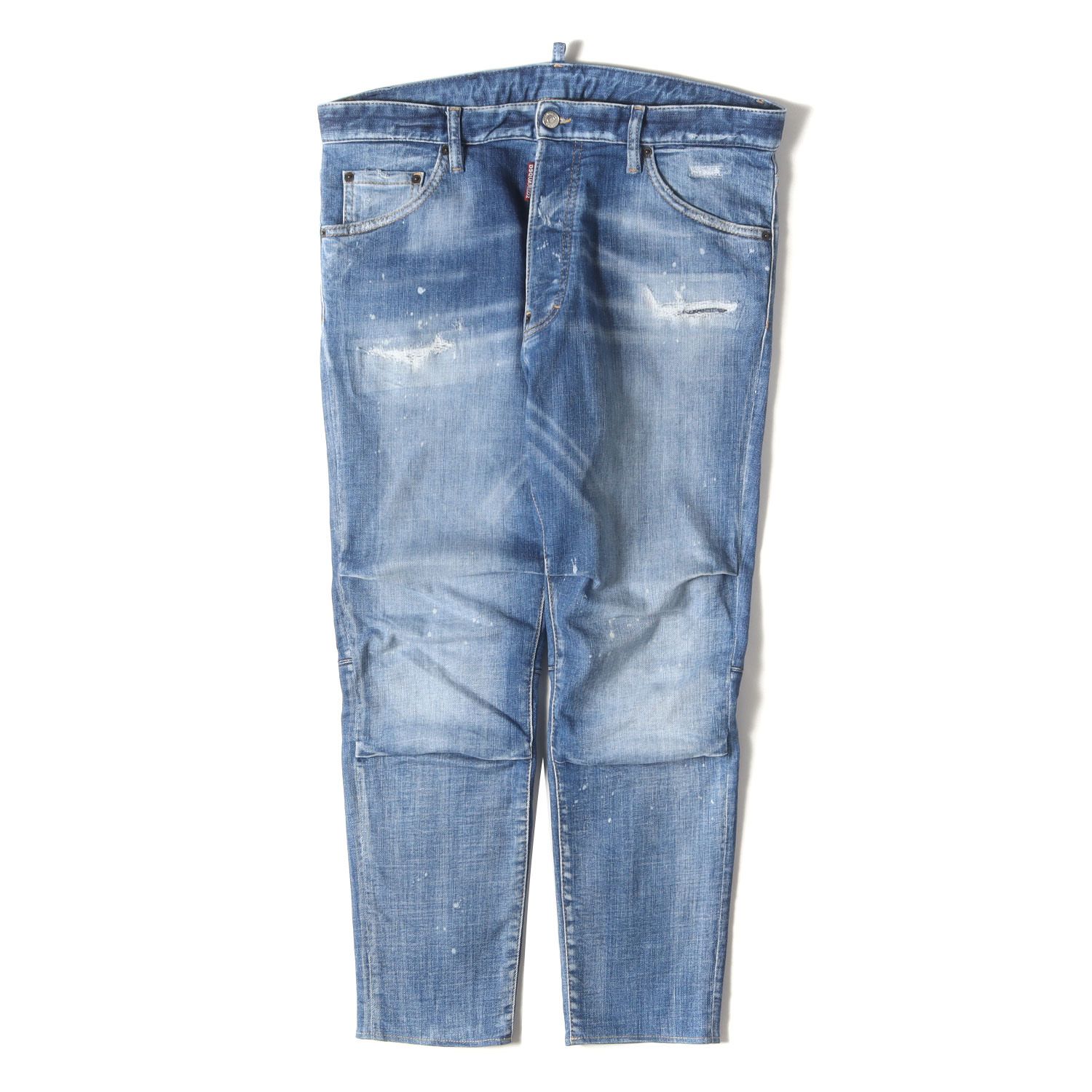 【美品】DSQUARED2 ディースクエアード パンツ インディゴ サイズ:50 | 25SS ダメージリペア加工 ストレッチ テーパード デニムパンツ | ボトムス ジーンズ ジーパン【メンズ】【中古】