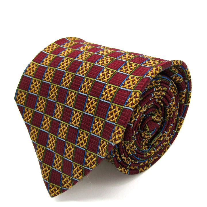 【未使用に近い✨】ボッテガヴェネタ ネクタイ レッド イントレチャート 切り替え ボッテガヴェネタ ブランド ネクタイ イントレチャート チェック柄