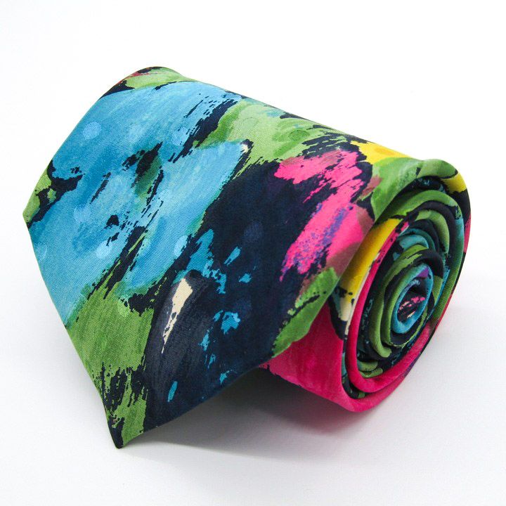 ブリオーニ ブランド ネクタイ 花柄 パネル柄 シルク イタリア製 PO