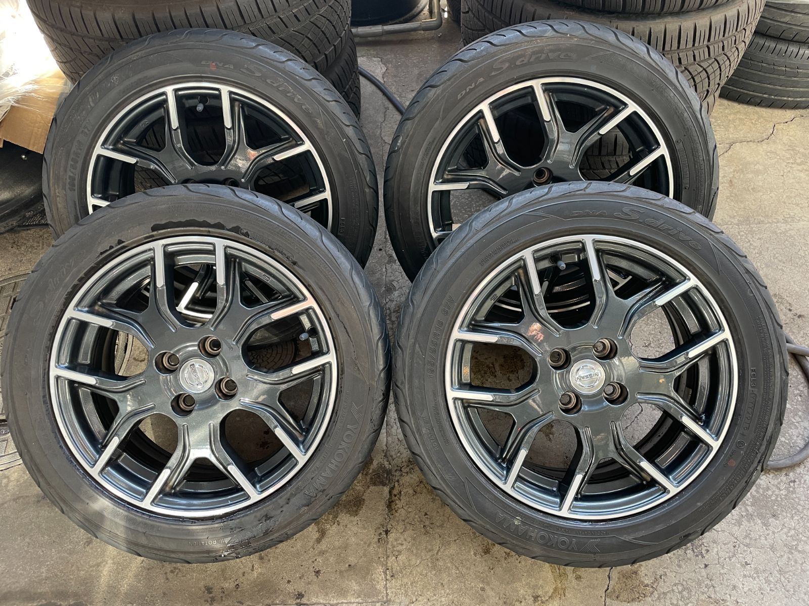 日産 ノート NISMO 16インチ 6 5 J 4 H PCD 100 46 ヨコハマ S drive 195 55 R 16 品 4本セット 菅65