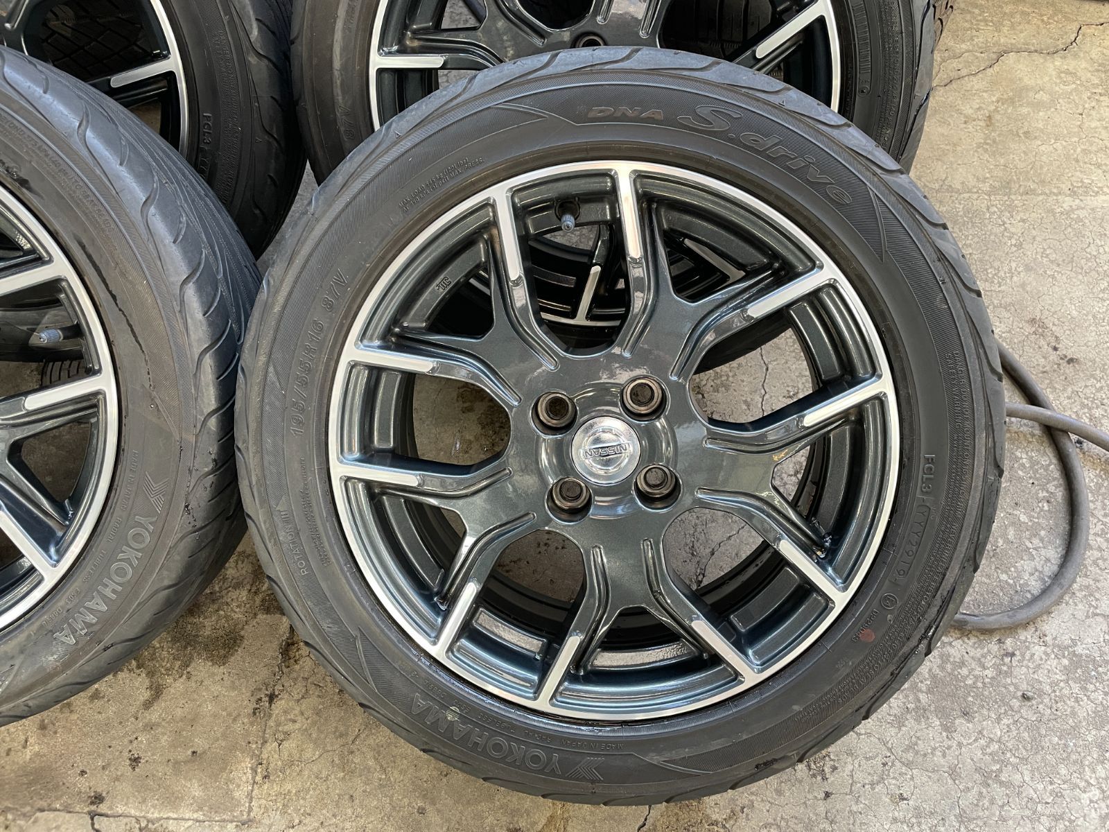 日産 ノート NISMO 16インチ 6 5 J 4 H PCD 100 46 ヨコハマ S drive 195 55 R 16 品 4本セット 菅65