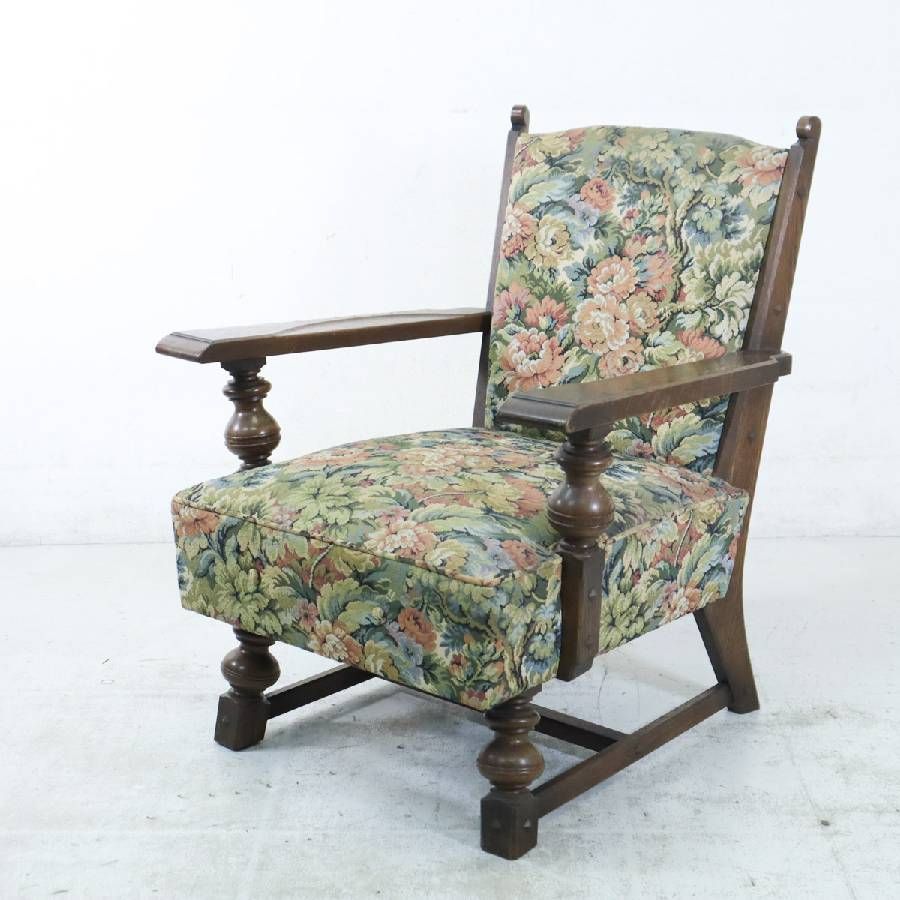 神戸洋家具 永田良介商店 シングルソファ 1人掛け 楢材 ゴブラン織り