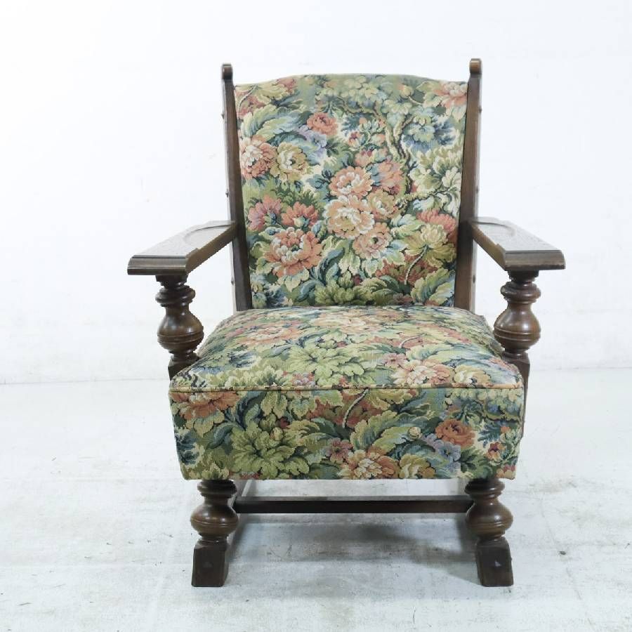 神戸洋家具 永田良介商店 シングルソファ 1人掛け 楢材 ゴブラン織り