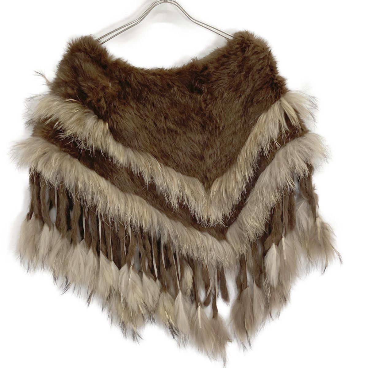 GRACE グレースコンチネンタル ラビットファーｘラクーンファー ポンチョ F