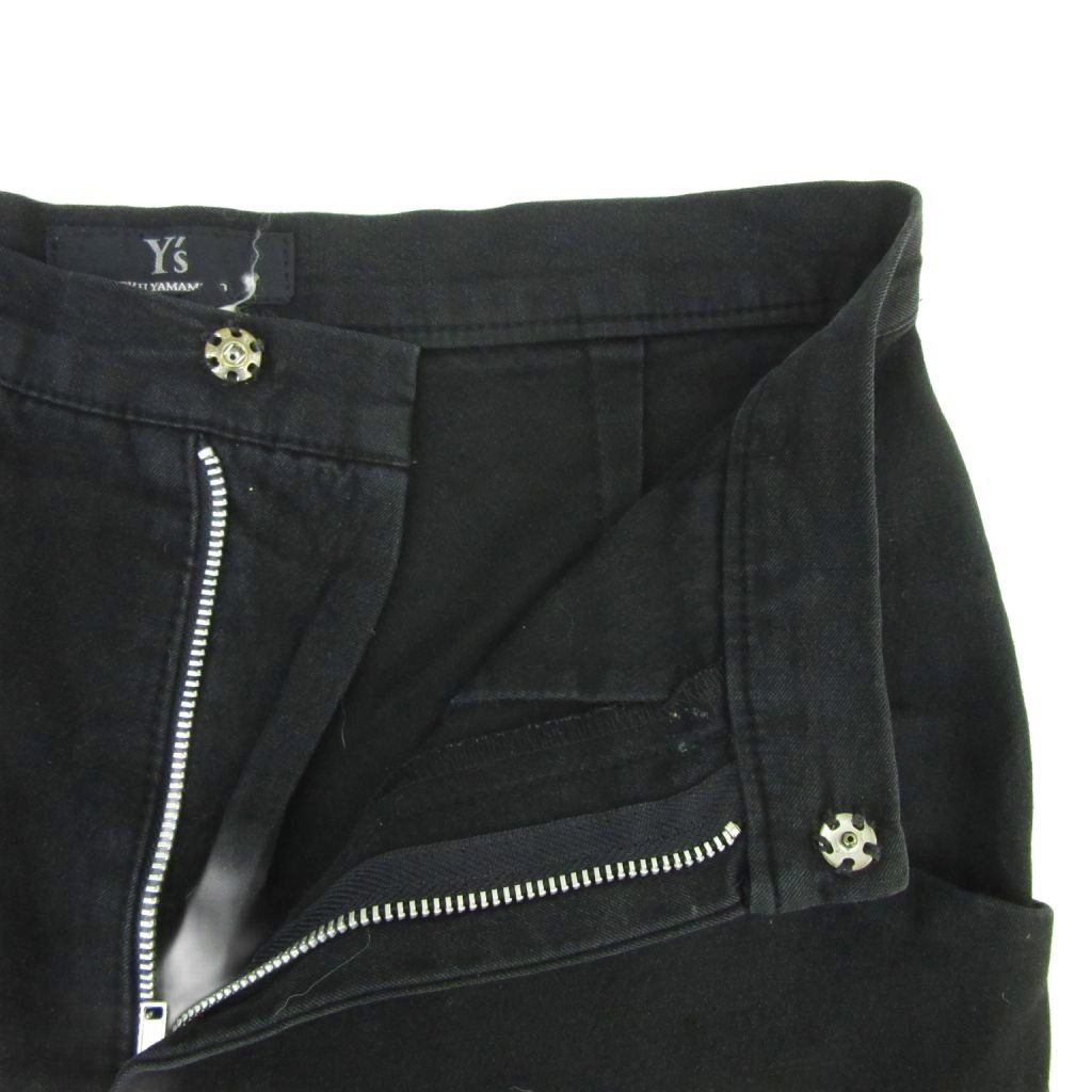  ワイズ Y s ヨウジヤマモト ワイドパンツ 2 黒 ブラック ジップフライ アンクル丈 YS 30 GY 58 その他 パンツ