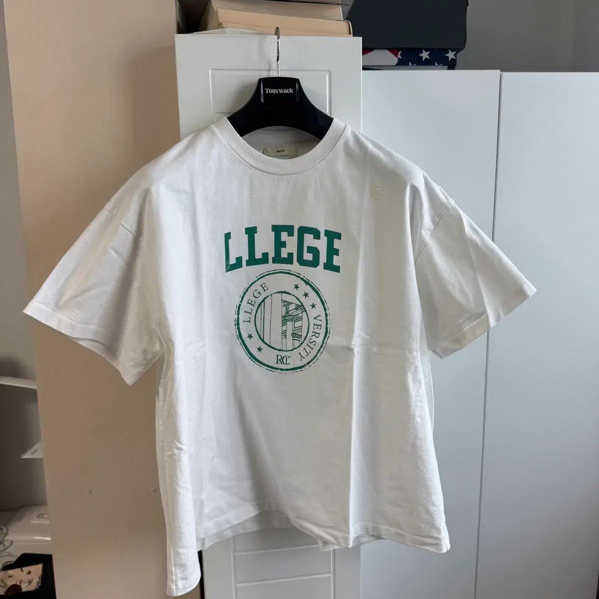 レクト LLEGE ロゴ 半袖 Tシャツ 白 緑