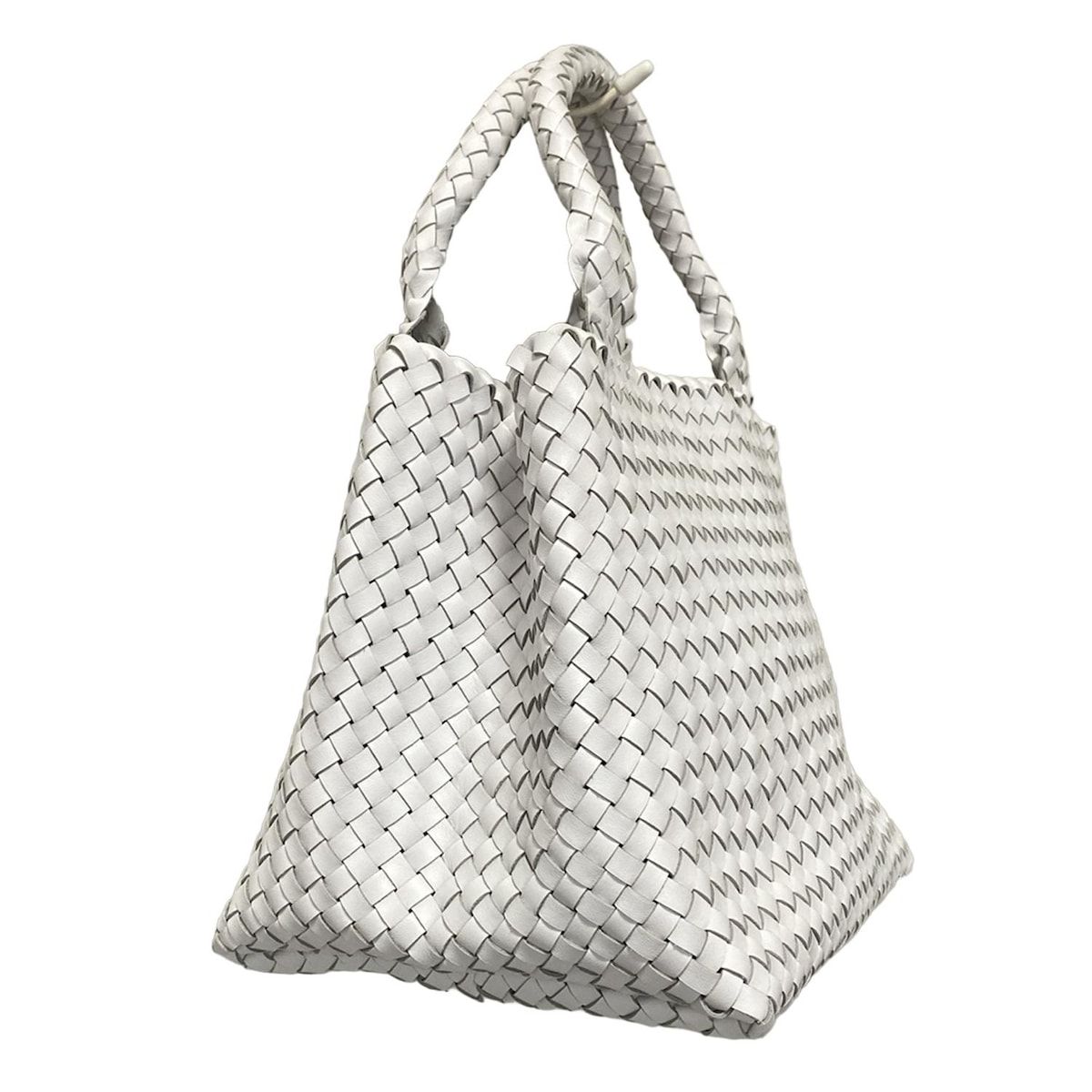 HIROFU(ヒロフ) トートバッグ - 白 編み込み レザー - メルカリ