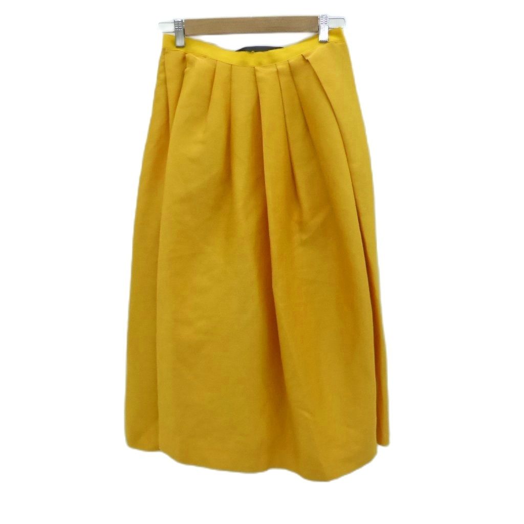 ドゥロワー Drawer フレアスカート ロング丈 麻 リネン シルク混 36 S