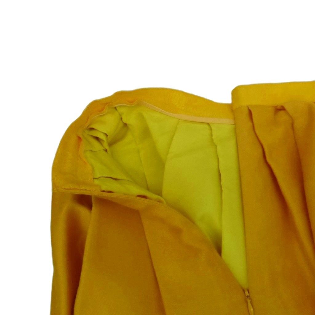 Drawer ドゥロワー シルク フレアスカート（YELLOW）36サイズ ドゥロワー Drawer フレアスカート ロング丈 麻 リネン シルク混 36 S