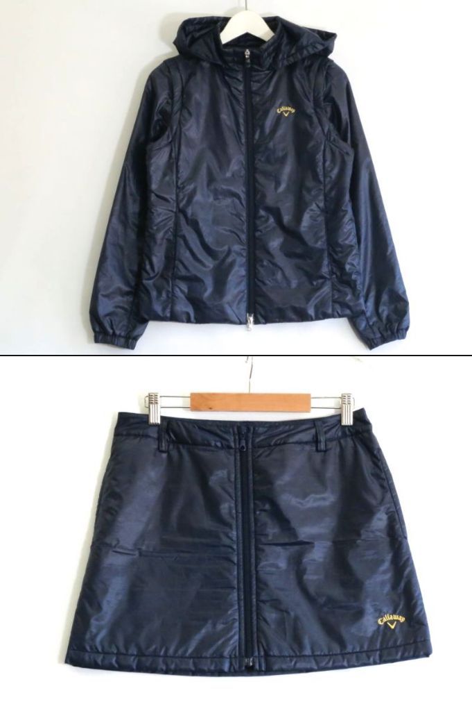 225989 Callaway キャロウェイ ゴルフ 防寒 中綿 ウィンドブレーカー スカート セットアップ M 241 910886 925826 ネイビー