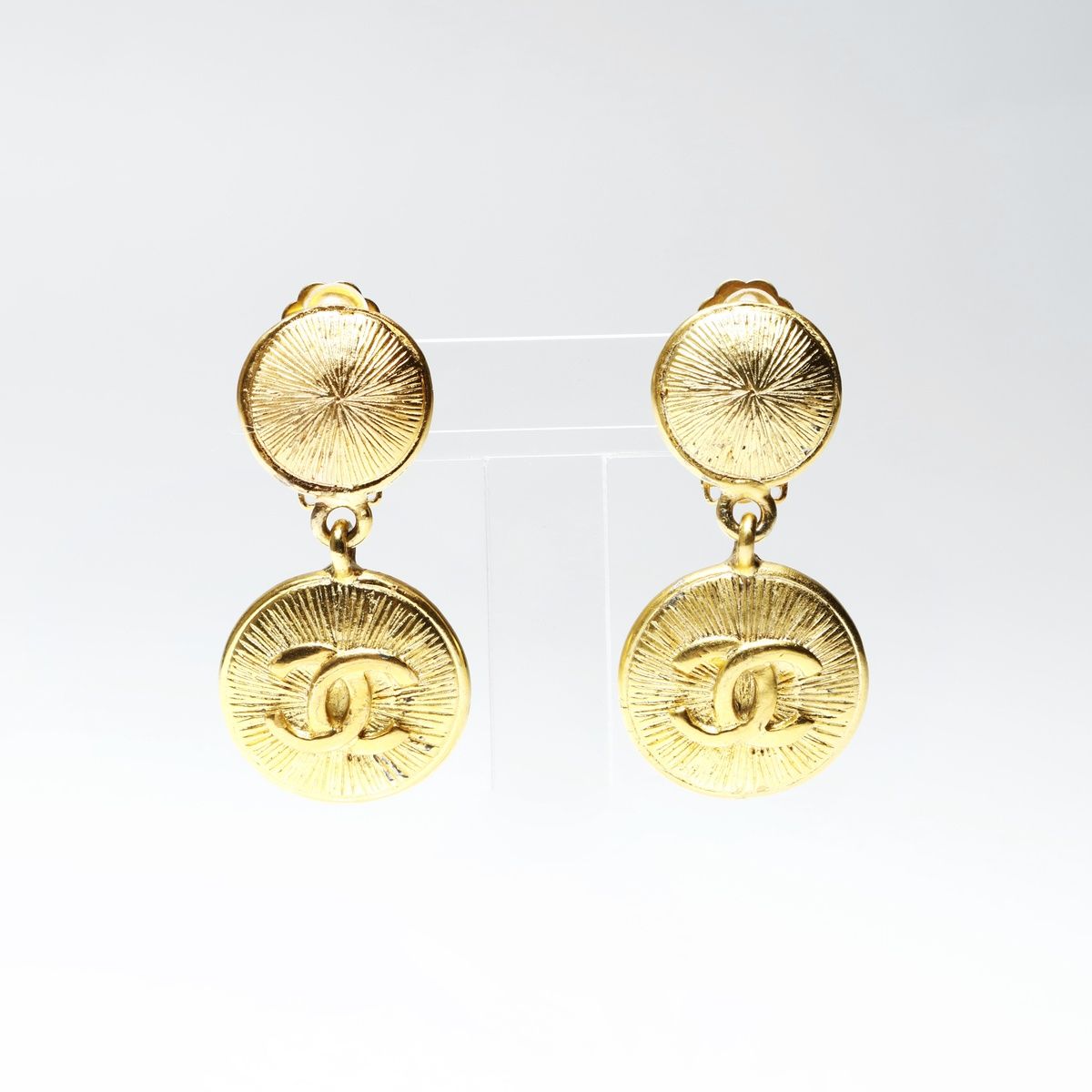 CHANEL シャネル イヤリング ドロップ ココマーク ボタン 1980 s