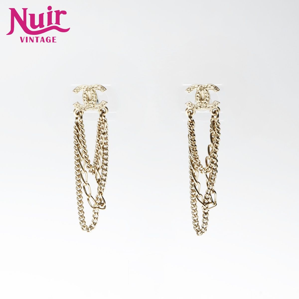 CHANEL シャネル ピアス 09 P 2009 ココマーク チェーン