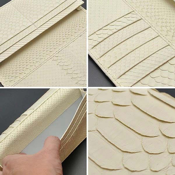 新品未使用】長財布 メンズ 二つ折り 小銭入れなし 錦蛇無双束入れ