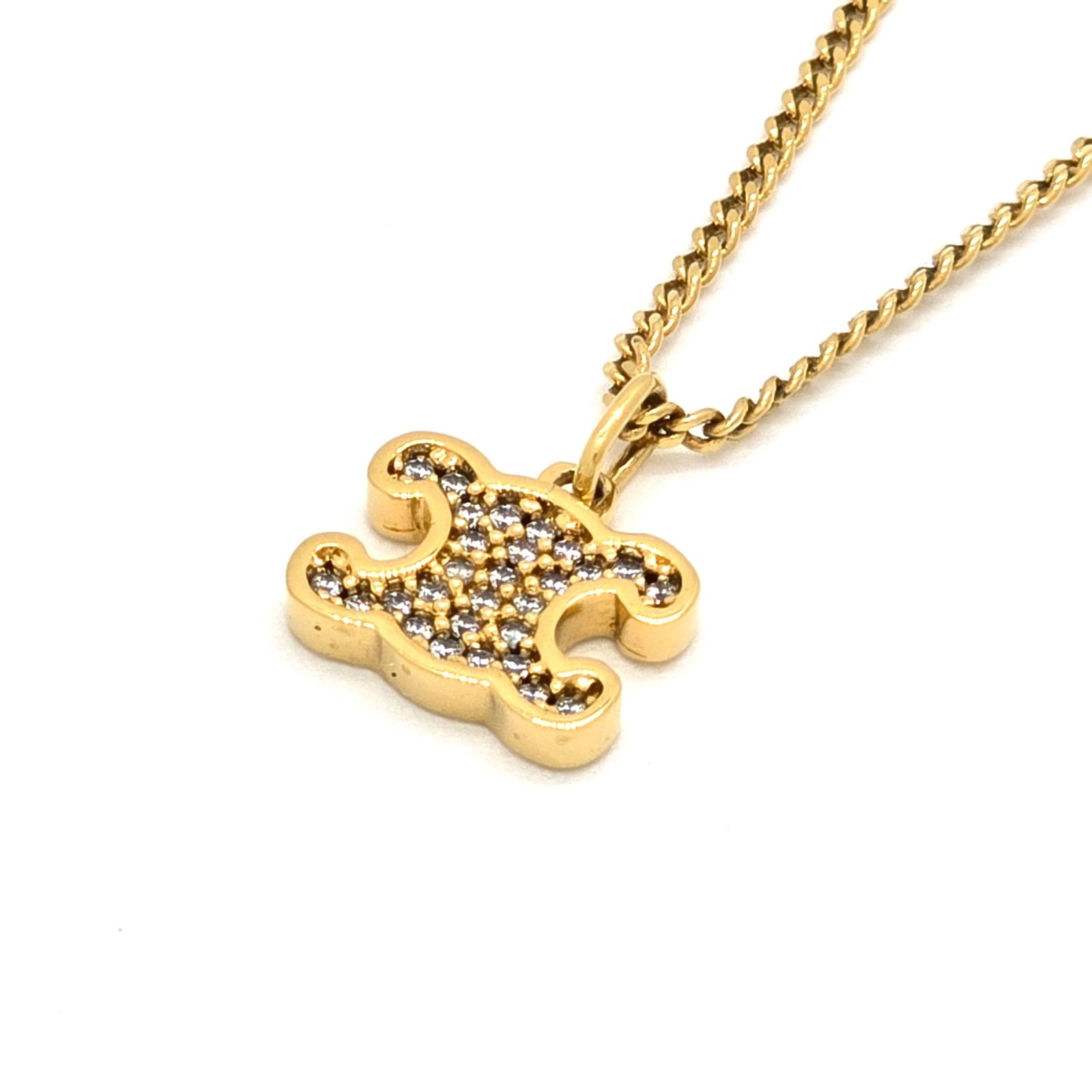 CELINE セリーヌ トリオンフ ラインストーン ネックレス チェーン全長