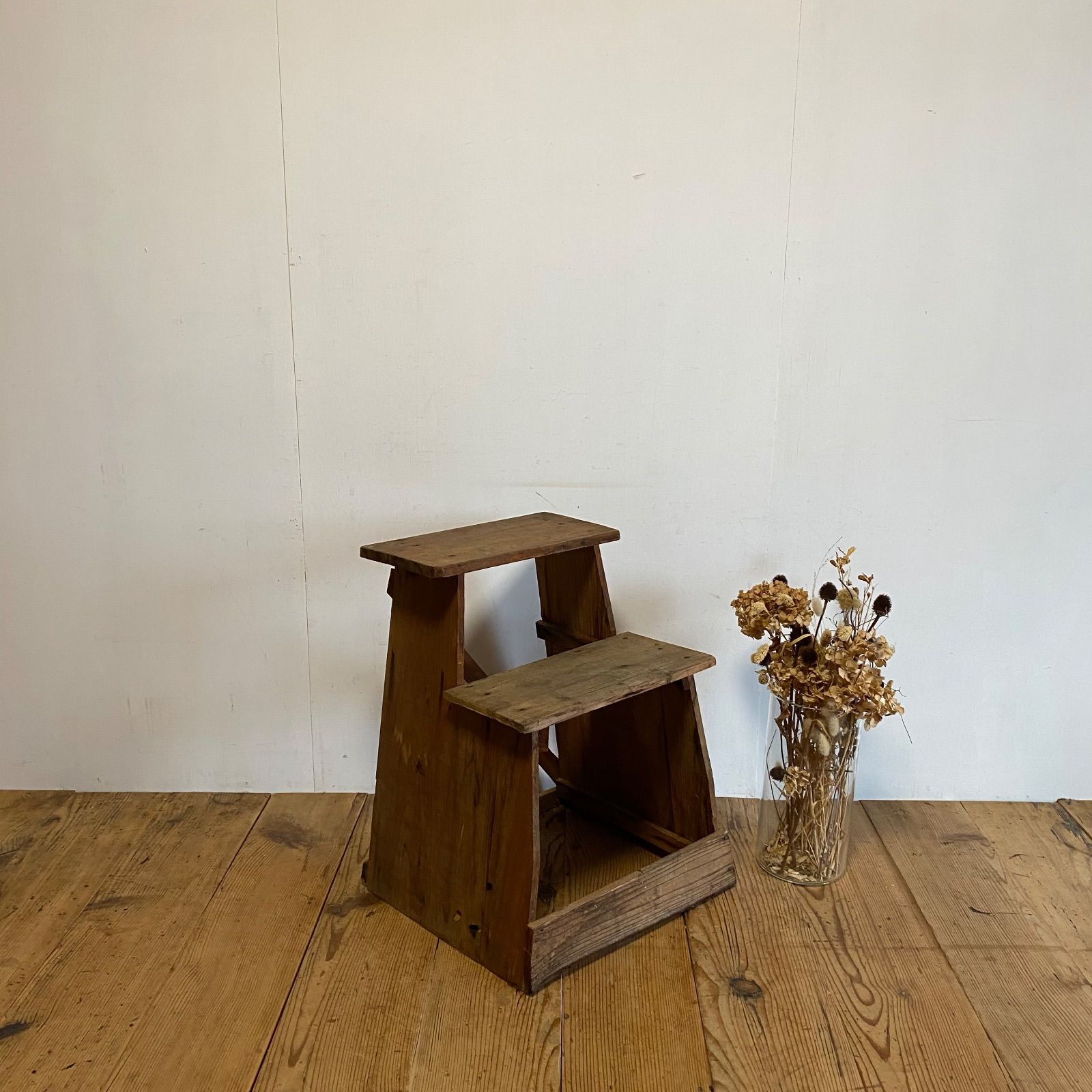 アンティーク 古家具 古道具 木製 踏み台 ステップ台 スツール 花台