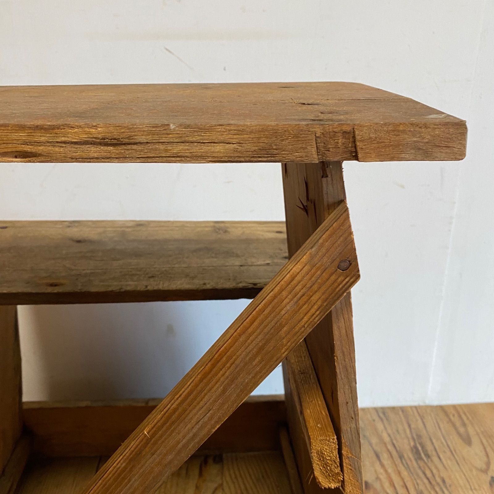 アンティーク 古家具 古道具 木製 踏み台 ステップ台 スツール 花台