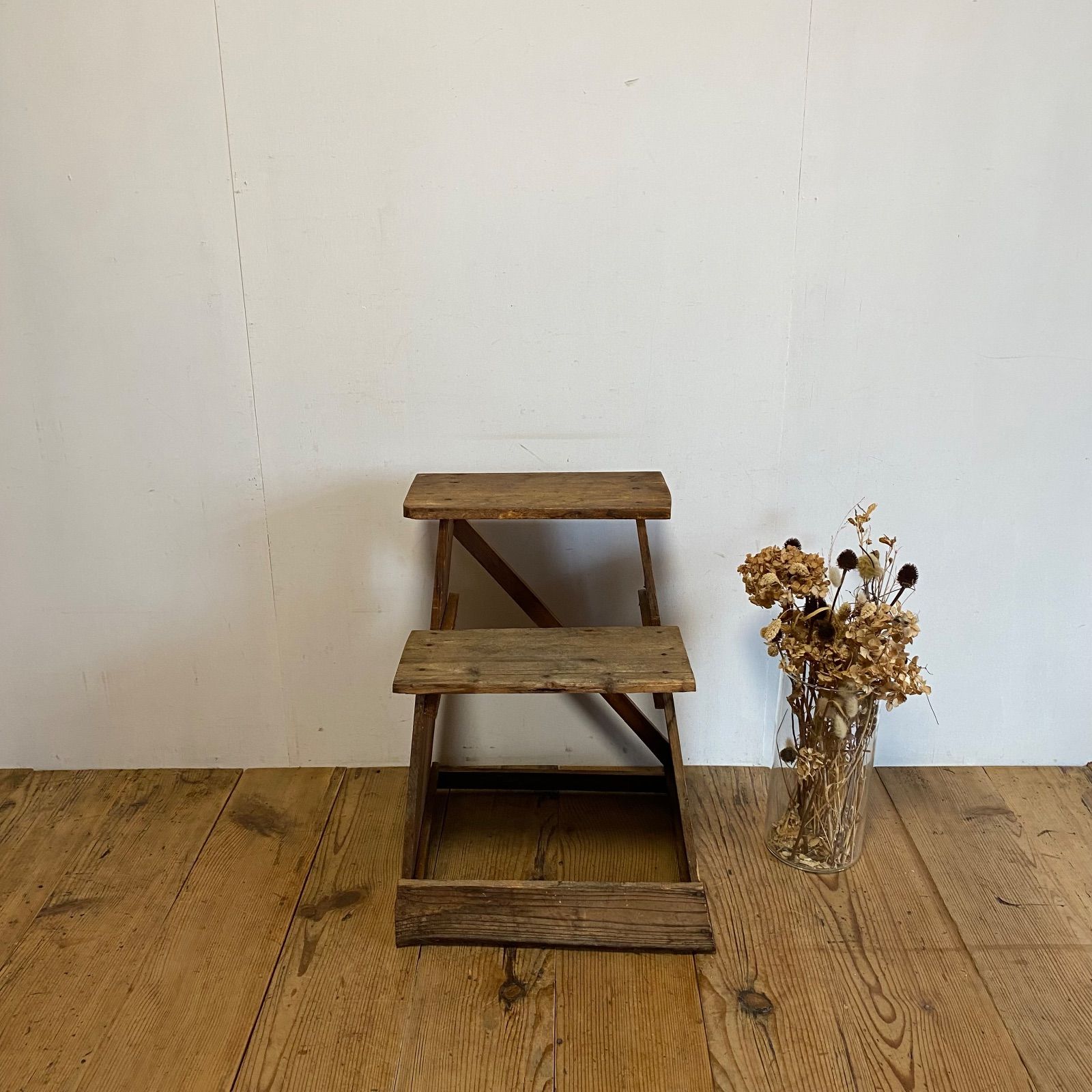アンティーク 古家具 古道具 木製 踏み台 ステップ台 スツール 花台