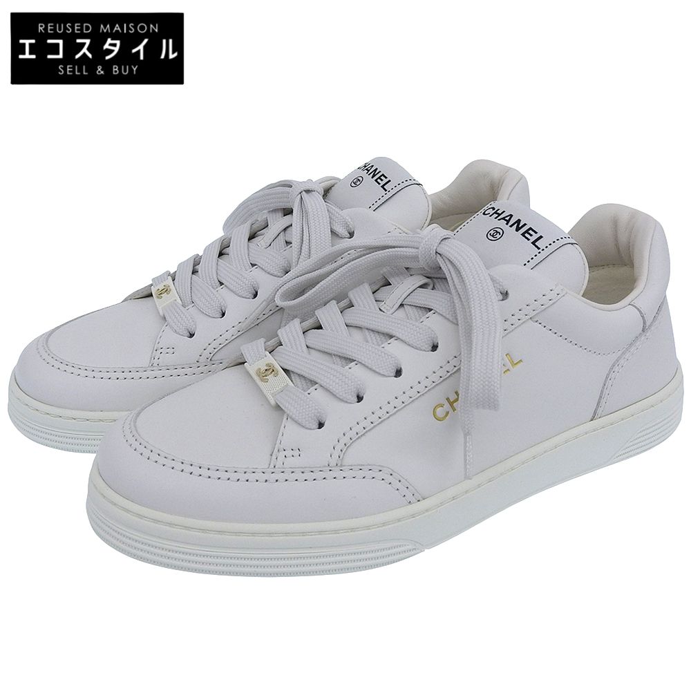 CHANEL シャネル 未使用 ココマーク エンボスロゴ レザーローカット