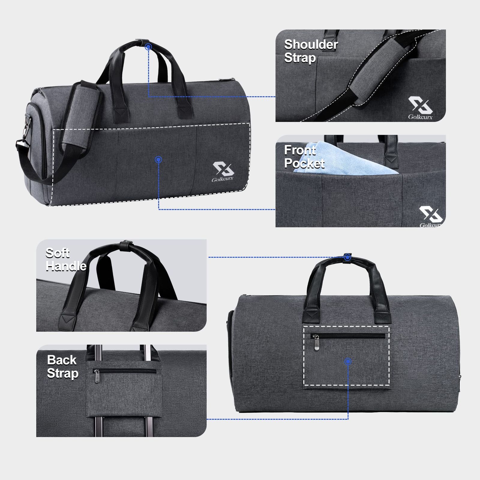 シューズコンパートメント付き