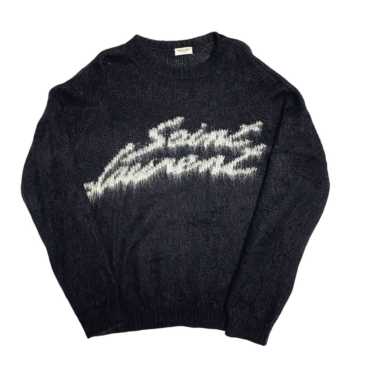 中古】 Saint Laurent サンローラン ロゴ モヘアニットセーター 712176
