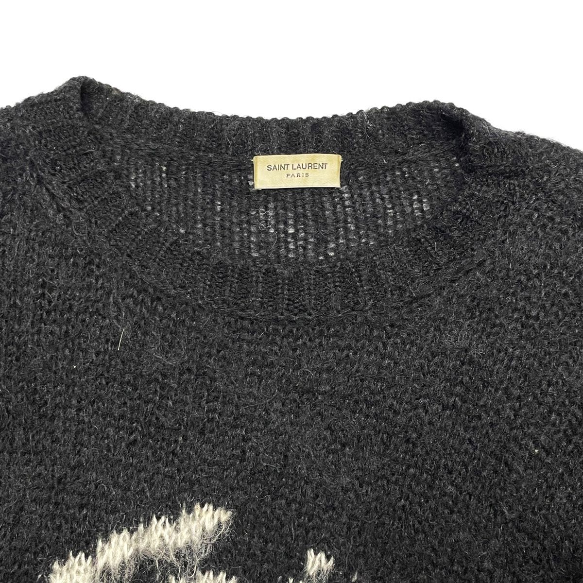中古】 Saint Laurent サンローラン ロゴ モヘアニットセーター 712176 