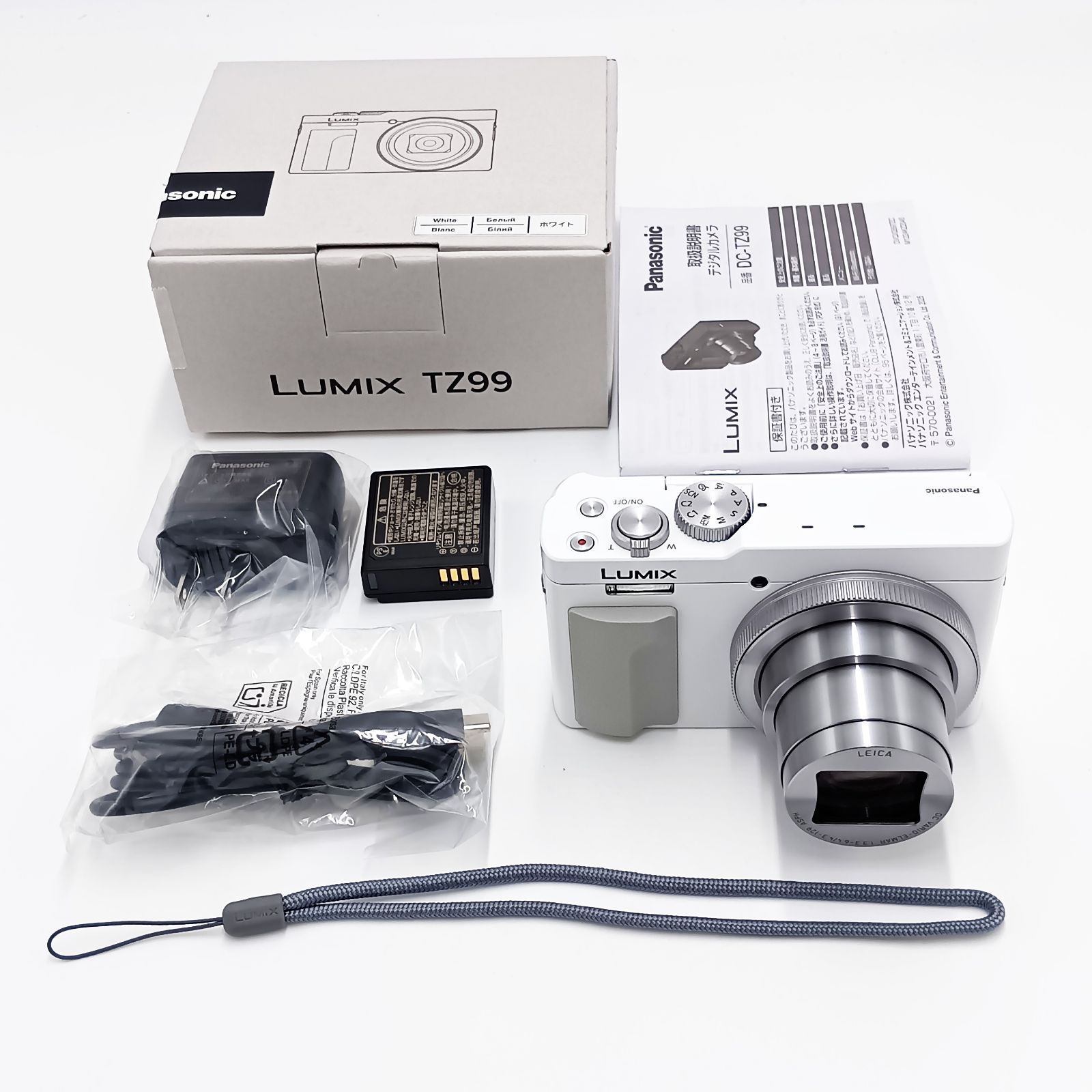 中古-美品| Panasonic LUMIX TZ99 ホワイト DC-TZ99-W (Ver.1.2 - JP